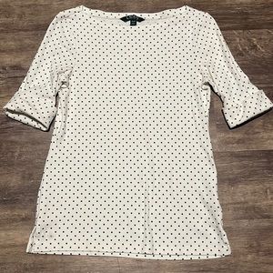 Ralph Lauren Stretch Cotton Boatneck 3/4 Sleeves